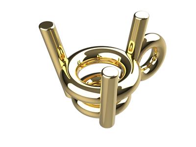 Engaste 3d, 3 Garras Dobles Con Asapara Piedra Redonda De 6,2mm, Oro Amarillo De 18k. Ref. 10310 0310 - Imagen Estandar - 1