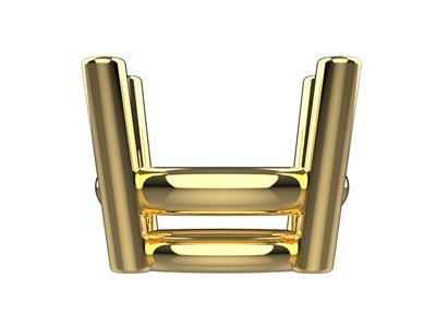 Bisel 3d, 4 Garras Dobles Para Piedra Ovalada De 12 X 10 mm, Oro Amarillo De 18k. Ref. 10450 - Imagen Estandar - 2