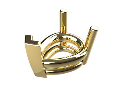 Engaste 3d, 3 Garras De Doble Batiente Para Piedra En Forma De Pera De10 X 8 Mm, Oro Amarillo De 18k. Re 10350 - Imagen Estandar - 1