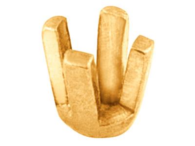 Bisel De 4 Puntas Para Piedra Redonda De 4,1 mm, Oro Amarillo De 18k. Ref. 01291 - Imagen Estandar - 1