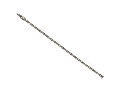 Pulsera Tipo Río Para Engastar, Para 52 Piedras Redondas De 0,13/0,14 Ct, 18 cm, Oro Blanco De 18k Ni - Imagen Estandar - 4