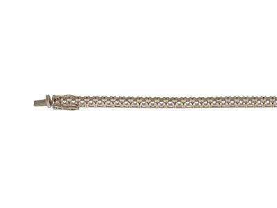 Pulsera Ro A Engastar, Para 53 Piedras Redondas De 0,05ct, 18 Cm, Oro Blanco 18k Ni