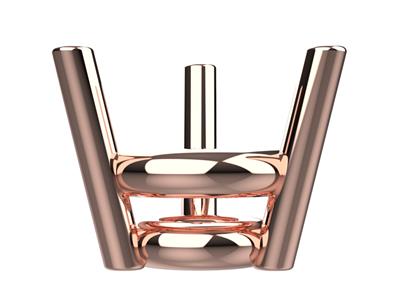 Chatón 3d, 3 Batientes Dobles Para Piedra Redonda De 5,2 Mm, Oro Rojo De 18k. Ref. 10300 - Imagen Estandar - 2