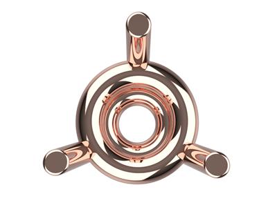 Chatón 3d, 3 Batientes Dobles Para Piedra Redonda De 5,2 Mm, Oro Rojo De 18k. Ref. 10300 - Imagen Estandar - 3