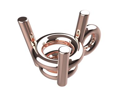 Chatón 3d, 3 Garras Dobles Bata Confianza Para Piedra Redonda De 3,2m M, Oro Rosa De 18k. Ref. 10310 - Imagen Estandar - 1