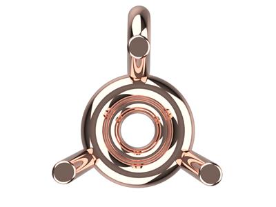 Chatón 3d, 3 Garras Dobles Con Fianza Para Piedra Redonda De 3,8mm, Oro Rosa De 18k. Ref. 10310 - Imagen Estandar - 3