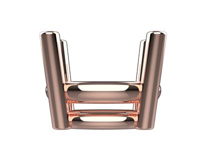 Bisel 3d, 4 Garras Dobles Para Piedra Ovalada De 9 X 7 mm, Oro Rojo De18k. Ref. 10450 - Imagen Estandar - 2