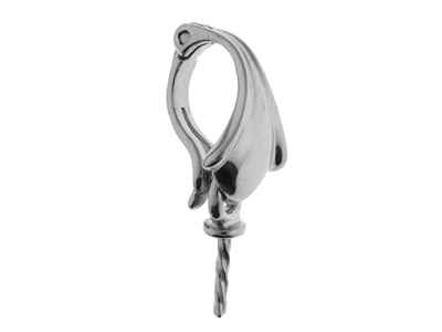 Clip De Enganche Para Perla De 5 a 9 mm, Oro Blanco De 18 Quilates Rodiado. Ref. Pec014 - Imagen Estandar - 1
