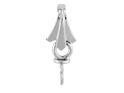 Clip De Engaste Para Perla De 9 A 10 Mm, Oro Gris De 18 Quilates Rodiado. Ref. Pec039 - Imagen Estandar - 2