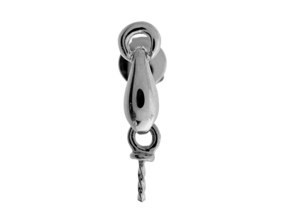 Sistema De Oreja Para Perlas De 7 a11 mm, Alpa, Oro Blanco De 18 Quil Ates Rodiado. Ref. 051, Par Ar - Imagen Estandar - 1