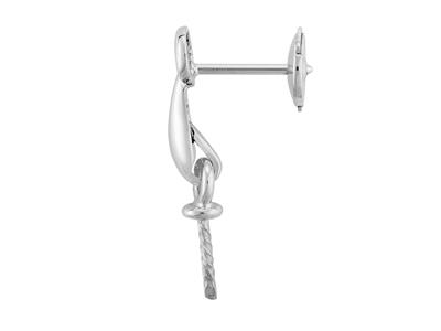 Sistema De Oreja Para Perlas De 7 a11 mm, Alpa, Oro Blanco De 18 Quil Ates Rodiado. Ref. 051, Par Ar - Imagen Estandar - 2