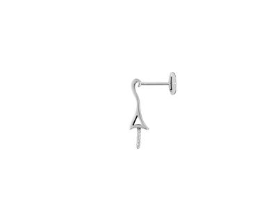 Sistema De Oreja Para Perla Alpas De 7 a 9 mm, Oro Blanco De 18 Quilates Rodiado. Ref. Pe212, Par - Imagen Estandar - 2