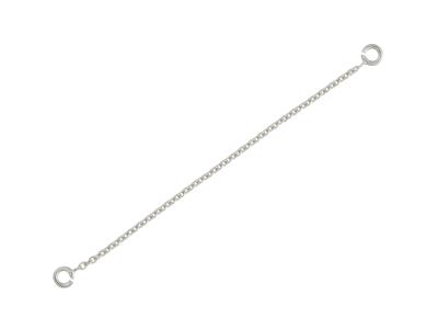 Cadena De Seguridad Para Pulsera De6cm, Eslabn Forat Redondo De 1, 17mm, Oro Gris De 18k Rodinado Diado