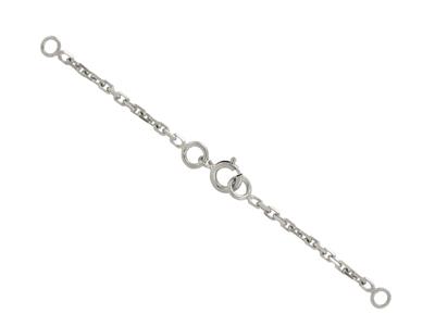 Chainette Securite Forcat Limee 1,47mm Or Gris 18k Rhodie