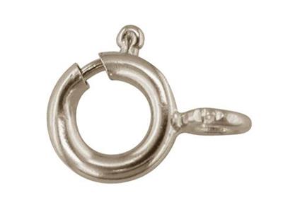 Anillo De Resorte Estándar De 5 mm,oro Blanco De 18 Kilates Rodiado. Ref. 07052 - Imagen Estandar - 2
