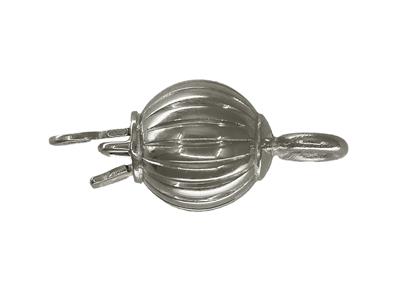 Fermoir Imperdable 8mm Boule Cotelee Or Gris 18k Pd6,5 - Imagen Estandar - 2