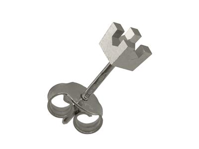 Pendiente Listo Para Engastar Con 4garras Cuadradas, Para Piedra De 2 ,70 mm, Oro Blanco De 18k Rodiado, R Unidad - Imagen Estandar - 1