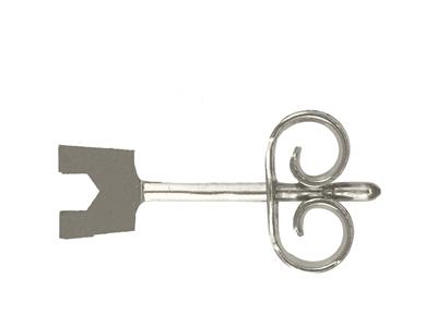 Pendiente Listo Para Engastar Con 4garras Cuadradas, Para Piedra De 2 ,70 mm, Oro Blanco De 18k Rodiado, R Unidad - Imagen Estandar - 2