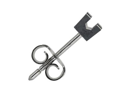 Pendiente Listo Para Engastar Con 4garras Cuadradas, Para Piedra De 1 .80mm, Oro Blanco 18k Rodiado, La Pr Unidad - Imagen Estandar - 1