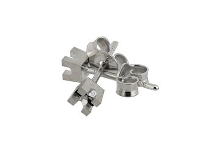 Pendiente Listo Para Engastar Con 4garras Cuadradas, Para Piedra De 1 .80mm, Oro Blanco 18k Rodiado, La Pr Unidad - Imagen Estandar - 4