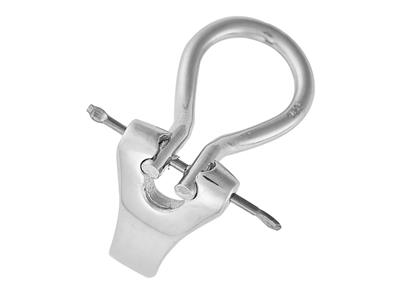 Sistema Orejas Raqueta 13 mm, Oro Gris 18k Pd 10. Ref. 7338, Par - Imagen Estandar - 2