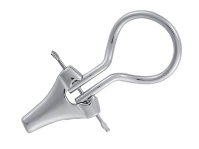 Sistema Orejas Raqueta 18 mm, Oro Blanco 18k Pd 10. Ref. 7300-bis, Par - Imagen Estandar - 1