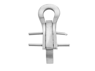 Sistema De Oreja Clip 14 mm, Oro Blanco 18k Pd 6. Ref 7329-bis, Par - Imagen Estandar - 2