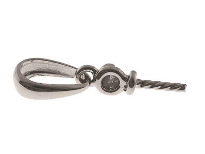 Fianza Con Diamante De 0,03ct Para Perla De 6 a 12 mm, Oro Blanco De 18k Rodiado. Ref. Be133 - Imagen Estandar - 1