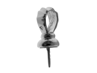 Fianza Para Perla De 9 a 10 mm, Orgris Rodiada De 18k. Ref. Be140 - Imagen Estandar - 1