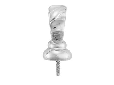 Fianza Para Perla De 9 a 10 mm, Orgris Rodiada De 18k. Ref. Be140 - Imagen Estandar - 2