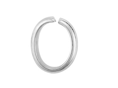 Asa Ovalada En Alambre Semicircular, 8 X6,50mm, Oro Blanco De 18k Rodiado. Ref.072502
