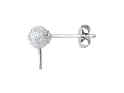 Bo A Sertir Pour Perle Avec Boule Laser, Or Gris 18k, A Lunite