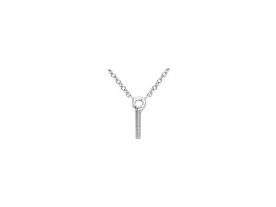 Collar De Malla For\at, Con Soportede Varilla Para Perla Y Engaste Pa Ra Piedra De 0,01 Ct, 41+3 cm, Oro - Imagen Estandar - 2