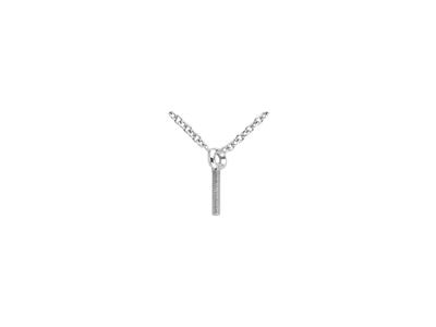 Collar De Malla For\at, Con Soportede Varilla Para Perla Y Engaste Pa Ra Piedra De 0,01 Ct, 41+3 cm, Oro - Imagen Estandar - 3