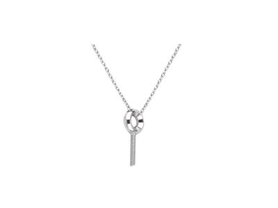 Collar De Malla For\at, Con Soportede Varilla Para Perla Y Engaste Pa Ra Piedra De 0,05 Ct, 41+3 cm, Oro - Imagen Estandar - 2