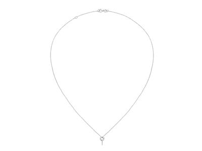 Collar De Malla For\at, Con Soportede Varilla Para Perla Y Engaste Pa Ra Piedra De 0,10 Ct, 42+3 cm, Oro - Imagen Estandar - 1