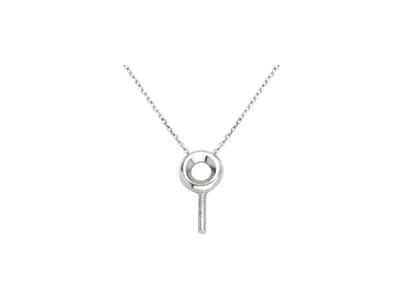Collar De Malla For\at, Con Soportede Varilla Para Perla Y Engaste Pa Ra Piedra De 0,10 Ct, 42+3 cm, Oro - Imagen Estandar - 2