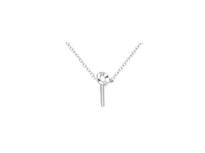 Collar De Malla For\at, Con 5 Soportes Para Varillas Para Perlas Y 5 Engastes Para Piedras De 0,01 Ct, 42 - Imagen Estandar - 2