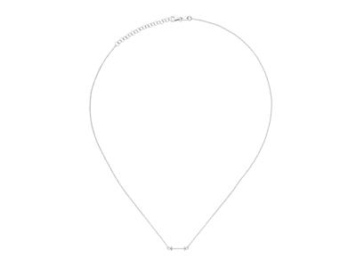 Collar De Malla For\at, Con Soportede Varilla Para Perlas, 42+5 cm, O Ro Blanco De 18 Quilates - Imagen Estandar - 1
