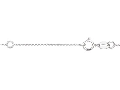 Collar De Malla For\at, Con Bola Con Acabado Láser De 5 mm Para Perla,42+3 cm, Oro Blanco De 18 Quilates - Imagen Estandar - 4