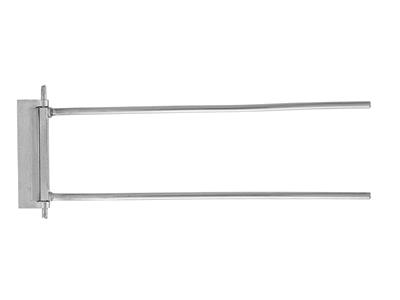 Sistema De Broche De Doble Varilla De 20 mm, Oro Blanco De 18k. Ref. 07202 - Imagen Estandar - 1