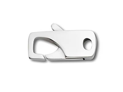Cierre De Manilla Plano Con Anilla Integrada 11 X 5 mm, Oro Blanco De 18 K - Imagen Estandar - 1