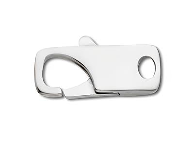 Cierre De Manilla Plano Con Anilla Integrada 19 X 8 mm, Oro Blanco De 18 Quilates - Imagen Estandar - 1