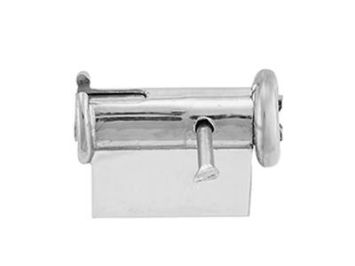 Sistema De Broche Gancho Bomba 6 mm, Oro Blanco De 18 K Pd 12,5. Ref. 07211-1 - Imagen Estandar - 2