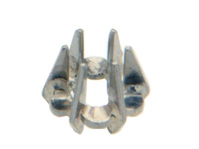Engaste Chatn Miroir 6 Garras Parapiedra Redonda De 3,7mm, Oro Blan Co 18k Pd 12,5. Ref. 01232