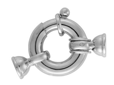 Anillo Marino Con Extremos De Campana Acanalados De 21 mm, Oro Blanco De 18k. Ref. 27016 - Imagen Estandar - 1