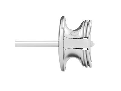Sistema Para Aretes Evm, 8 mm, Oro Gris De 18 Quilates Pd 13. Ref. 07482, Pieza - Imagen Estandar - 2
