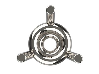 Chatón 3d, 3 Brazos Dobles Para Piedra Redonda De 6 mm, Oro Gris 18k Pd 13. Ref. 10300 - Imagen Estandar - 3