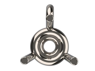 Bisel 3d, 3 Garras Dobles Con Fianza Para Piedra Redonda De 6,2mm, Orogris De 18k Con 13% De Paladio. Re - Imagen Estandar - 3