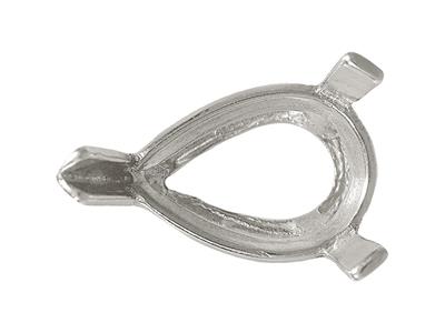 Engaste De 3 Puntas Para Piedra En Forma De Pera 12 X 8 Mm, Oro Blancode 18 Quilates Pd13. Ref. 04823 - Imagen Estandar - 3